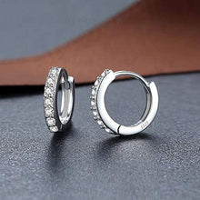Carica l&#39;immagine nel visualizzatore di Gallery, J.Endéar Orecchini Donna, 925 Argento Cerchio di Zirconia Cubica... - Ilgrandebazar