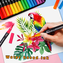 Carica l&#39;immagine nel visualizzatore di Gallery, KAZATE Brush Pen Lettering 36 Colori, Pennarelli Doppia Punta Fine e Grossa Pennello per Bambini Adulto Pennarelli Set Professionali da Colorare ad Acquerello, Bullet Journal, Mandala