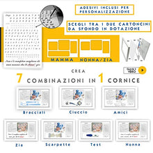 Carica l&#39;immagine nel visualizzatore di Gallery, LALFOF Cornice Impronte Neonato 7in1 con lettere adesive + porta bracciali,... - Ilgrandebazar