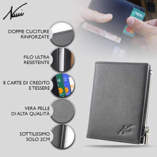 Carica l'immagine nel visualizzatore di Gallery, Porta Carte Credito-Portafoglio Uomo-Porta Badge-In Vera Portafoglio Nero