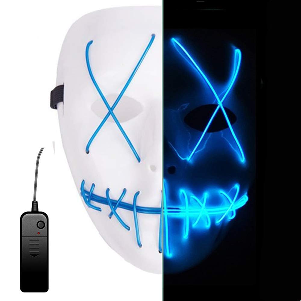 Halloween LED Maschere, Maschera Lllumina Costume Terribile con 3 Blu - Ilgrandebazar
