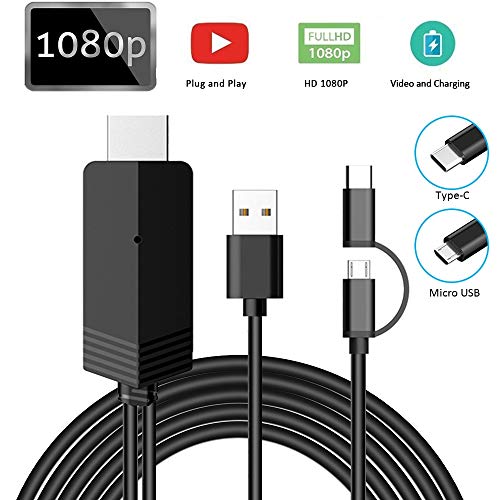 Cavo 2 In 1 Da Usb Tipo C/Micro a Hdmi 2m, Adattatore Micro/USB C to HDMI