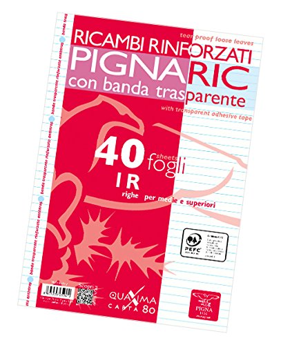 Pigna 02194591R, Ricambio con Banda Rinforzata, Rigatura 1R, righe per 80g/mq