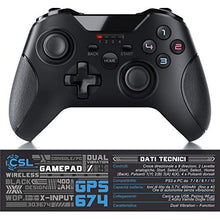 Carica l&#39;immagine nel visualizzatore di Gallery, CSL - Gamepad wireless per PC - Design Xbox - USB dongle da 2,4 Ghz - Stick...