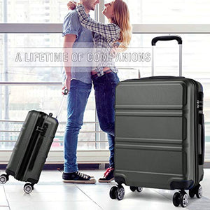 Kono Leggero bagaglio a mano ABS 4 Ruote Valigia Rigida 55x40x22 cm Grigio