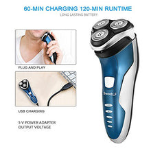 Carica l'immagine nel visualizzatore di Gallery, SweetLF Wet &amp; Dry Rasoio Elettrico Barba Uomo SW-S710501, Blu &amp; Argento