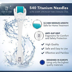 Dermaroller - Roller Viso con Micro Aghi di Titanio da 0,3mm - Derma Roller... - Ilgrandebazar