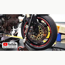 Carica l&#39;immagine nel visualizzatore di Gallery, Autodomy Confezione Adesivi Set Completo di Cerchi Strisce per Moto Rosso