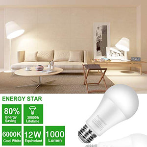 Lampadine con Sensore Crepuscolare E27 Lampadina LED 12W, Bianco Freddo 6000k