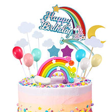 Carica l'immagine nel visualizzatore di Gallery, iZoeL 21 pezzi Unicorno Cake Topper Kit Nuvola Arcobaleno Palloncino Buon Compleanno Banner Decorazione Torta Per Ragazzo Ragazza Compleanno Del Capretto