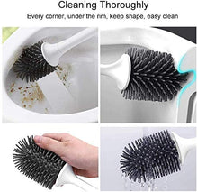 Carica l'immagine nel visualizzatore di Gallery, MEKEET Scopino e Supporto per Toilette, Set di spazzole per WC in Silicone Morbido Scopino per la Pulizia della Toilette con Set di Supporti ad Asciugatura Rapida (Flooring Max Upgraded)