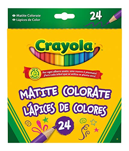 CRAYOLA Matite Colorate, 24 Colori Assortiti, 24 Crayola Coloured Pencils - Ilgrandebazar