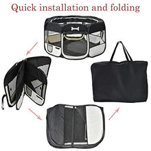 Carica l'immagine nel visualizzatore di Gallery, MC Star Oxford Pieghevole Box per Cani 125 x 125 x 64 cm (L x W x H), nero