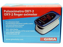 Carica l&#39;immagine nel visualizzatore di Gallery, Gima SATURIMETRO OXY-2, Pulsoximetro da Dito, Portatile, Professionale, Rileva Saturazione e Battito, 2 Pile AAA incluse, Allarmi Visivi e Acustici, Display LED, Lingue GB, FR, IT, ES, PT