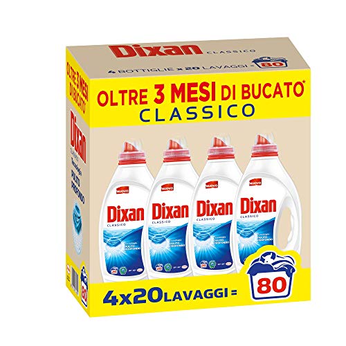 Dixan Classico Detersivo Liquido Lavatrice, Tecnologia Pulito Profondo, 80...