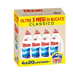 Dixan Classico Detersivo Liquido Lavatrice, Tecnologia Pulito Profondo, 80...