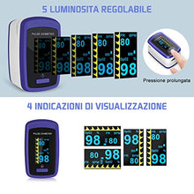 Carica l'immagine nel visualizzatore di Gallery, Ossimetro da Dito,Pulsossimetro Dito Professionale, Sensore Digitale di...