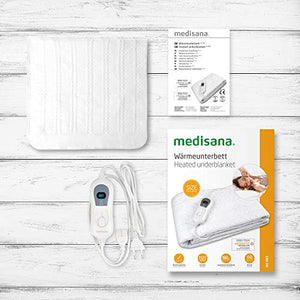 medisana HU 665 Sottocoperta elettrica, 150 x 80 cm, spegnimento automatico, protezione da surriscaldamento, 3 impostazioni di temperatura, lavabile, scaldamaterasso adatto a tutti i materassi