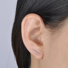 Carica l&#39;immagine nel visualizzatore di Gallery, Infinite U, orecchini a lobo a forma di barretta, in argento Sterling 925.... - Ilgrandebazar