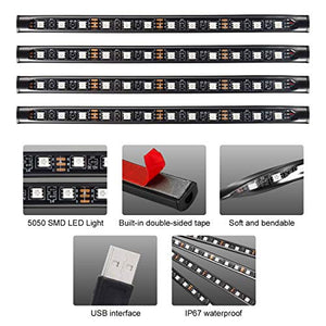 Favoto Luci LED Interne Auto, 4 Strisce 48 Lampadine Multicolore...