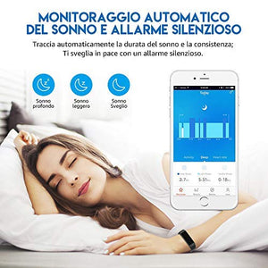 MROTY Italia | Orologio Fitness Uomo Donna, Tracker, Smartwatch, Nero