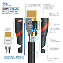 Carica l'immagine nel visualizzatore di Gallery, CSL - 5m Cavo HDMI 4k 60Hz HDR - 2.0 a b - 4K 3D UHD 1080p N Nero