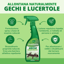 Carica l&#39;immagine nel visualizzatore di Gallery, Gardemia Disabituante Anti Gechi 750ml Spray Sgradito Azione Naturale Barriera Vegetale Che Disabitua Lucertole Rettili Casa Balcone Dissuasore Alternativa Eco a Repellente Veleno Naftalina Trappole