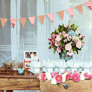 Pink Blume 78pcs Bandierine Triangolari Bandiera di Pennant Oro Rosa