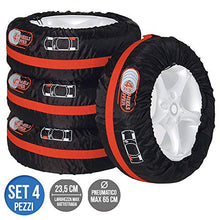 Carica l&#39;immagine nel visualizzatore di Gallery, BAKAJI Set 4pz Borsa Custodia Protezione Pneumatici Auto Cover Storage per...