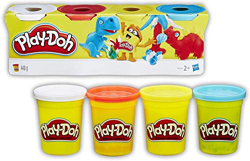 Play-Doh - 4 Vasetti Singoli, B5517EU4, Colori assortiti 4 - Ilgrandebazar