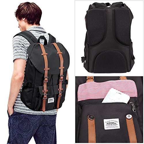KAUKKO Viaggio Zaino per Computer Portatile da 15 Scuola Nnero Ilgrandebazar