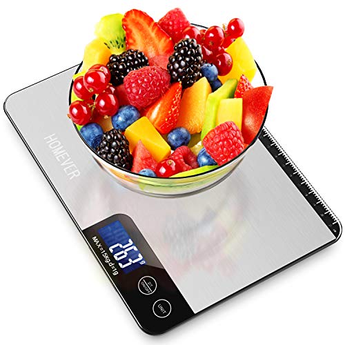 Bilancia Cucina Digitale, HOMEVER 15kg con 6 Measuring...