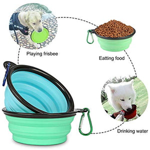 Ciotola pieghevole per cani, set da viaggio portatile in silicone per...