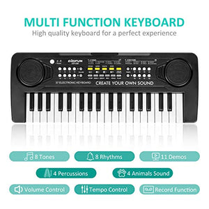 Shayson Pianola Bambini Musicale Tastiera per Bambini 37 Tasti Tastiera Elettronica Tastiera Portatile Multifunzione Mini Tastiera Music Giocattolo Educativo Per Bambini Regalo 3 4 5 6 7 8 Anni