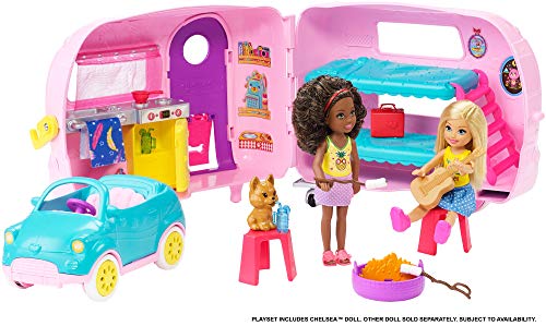 Barbie il Camper di Chelsea, Playset con Bambola, Veicolo, Roulotte e Tanti... - Ilgrandebazar