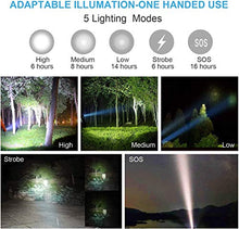 Carica l&#39;immagine nel visualizzatore di Gallery, LETION Torcia LED Potente Ricaricabile con 1500 Lumen IPX4 Impermeabile 5...