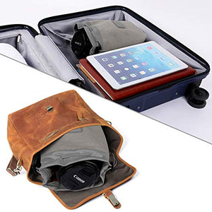 S-ZONE Borsa per Fotocamera Morbida Inserto DSLR Large, Grigio chiaro