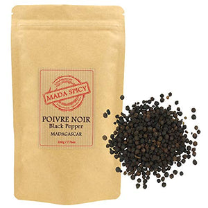 Pepe nero grani di Madagascar 220g. Primissima qualità. Bustina richiudibile.
