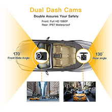 Carica l'immagine nel visualizzatore di Gallery, Dash Cam fotocamera anteriore e posteriore per auto, doppio obiettivo con...