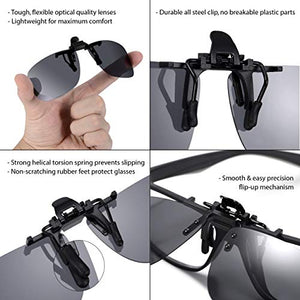 Read Optics Clip-On Sunglasses: Lenti Polarizzate Flip-Up per Occhiali grigio - Ilgrandebazar