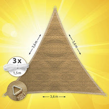 Carica l&#39;immagine nel visualizzatore di Gallery, Windhager 10963 Tenda a vela triangolare Patio 3,5m canna colore