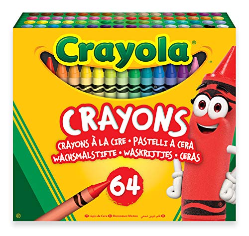 Crayola-64 Pastelli a Cera, per Scuola e Tempo Libero, Multicolore, 52-6448 - Ilgrandebazar
