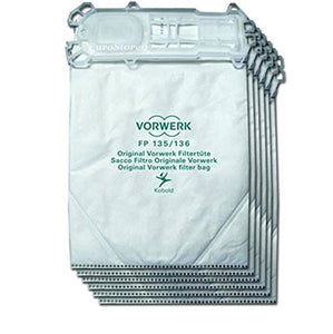 Confezione da 6 Sacchetti Originale per Folletto Vk 135 136, 135, Bianco - Ilgrandebazar