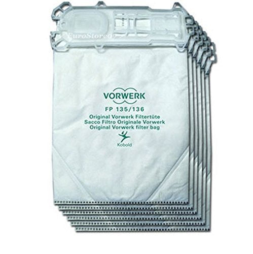 Confezione da 6 Sacchetti Originale per Folletto Vk 135 136, 135, Bianco - Ilgrandebazar