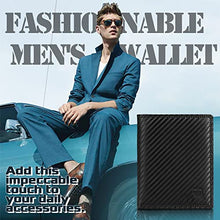 Carica l'immagine nel visualizzatore di Gallery, TEEHON® Portafoglio Uomo RFID Blocking Pelle Carbonio con 11 Porta Carte di Credito, 2 Finestra ID, Portamonete Cerniera, 2 Scomparti Banconote, Portafogli Uomo Trifold Verticale - Nero e Arancione