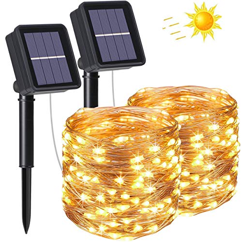 flintronic Catena Luminosa Solare, 10m 100LED Luci Solari #2 Pcs 100led
