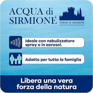 Acqua di Sirmione, Ideale per naso chiuso bipack da 12 Flaconcini da 15 ml. Può Essere Utilizzata Con Spray Nasale o In Aerosolterapia. Prodotto 100% Naturale, Adatto Per Adulti e Bambini