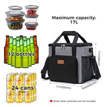Carica l&#39;immagine nel visualizzatore di Gallery, Lifewit 17L Borsa Termica Porta Pranzo della Spesa Frigo Grigio