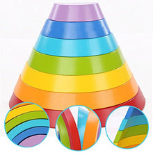 Carica l&#39;immagine nel visualizzatore di Gallery, king do way 7 Colori Legno Arcobaleno Blocchi, Giocattoli Educativi 7 colori - Ilgrandebazar