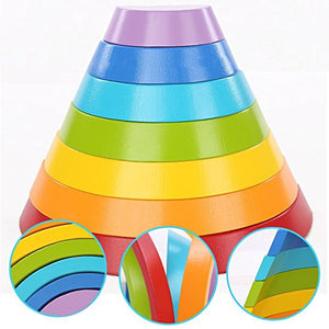 king do way 7 Colori Legno Arcobaleno Blocchi, Giocattoli Educativi 7 colori - Ilgrandebazar
